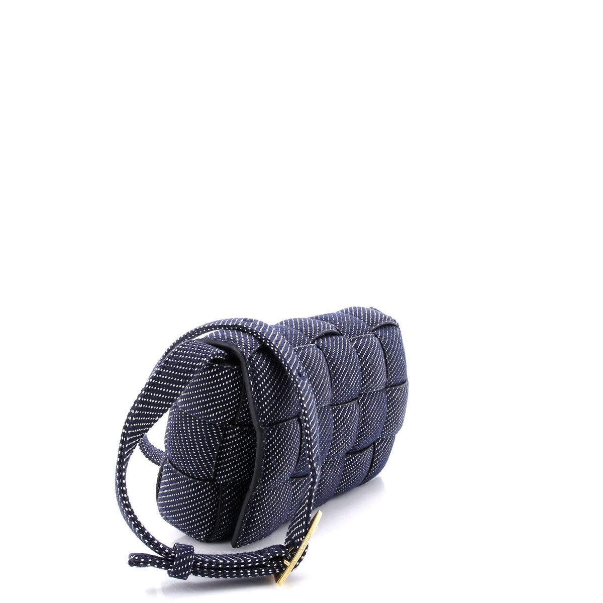 Cassette Crossbody Bag Padded Maxi Intrecciato Denim