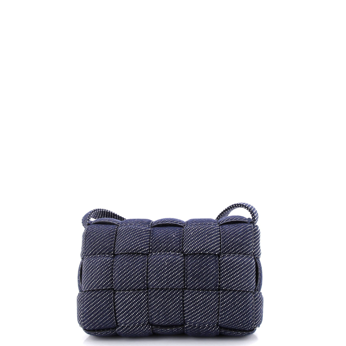 Cassette Crossbody Bag Padded Maxi Intrecciato Denim
