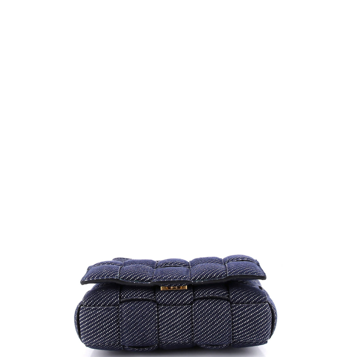 Cassette Crossbody Bag Padded Maxi Intrecciato Denim