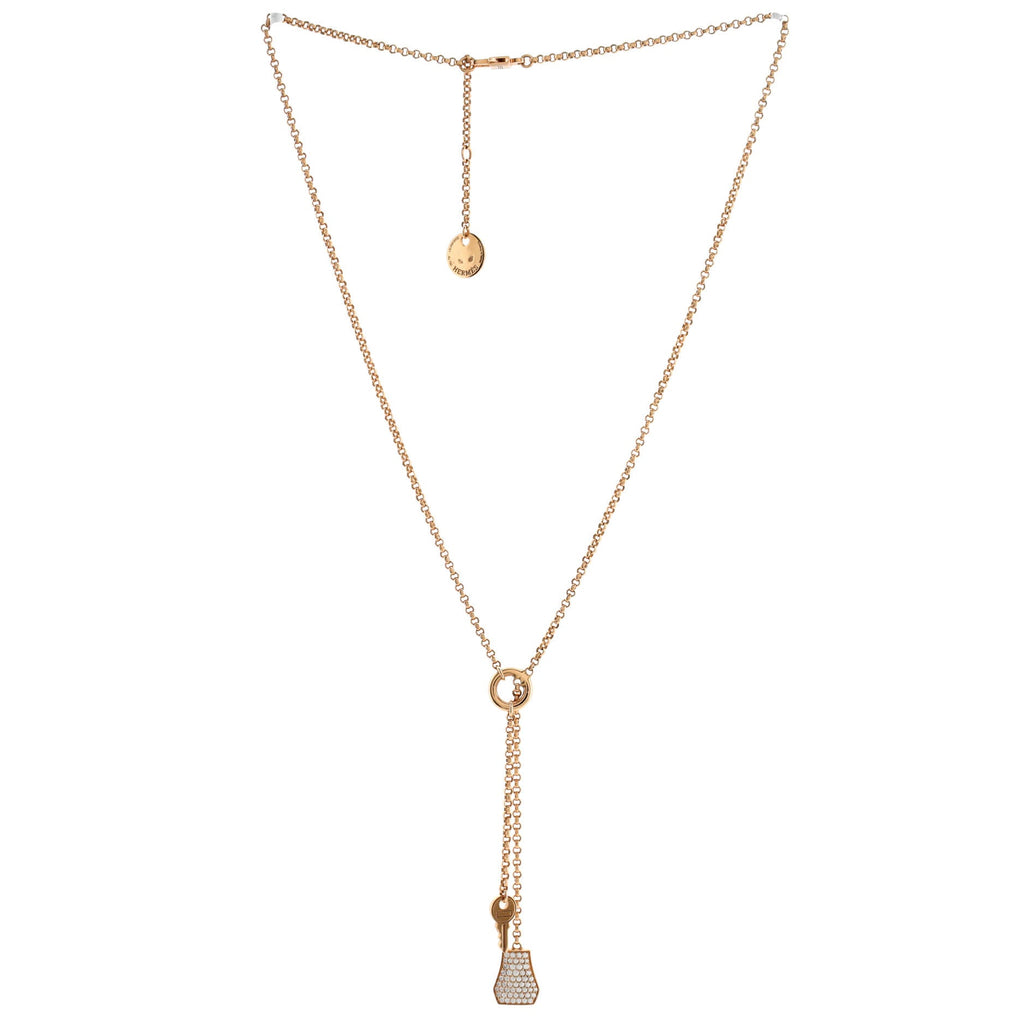 Kelly Clochette Pendant Necklace 18K Rose Gold with Diamonds Small