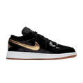 Jordan 1 Retro Low Black Gold Patent (GS)