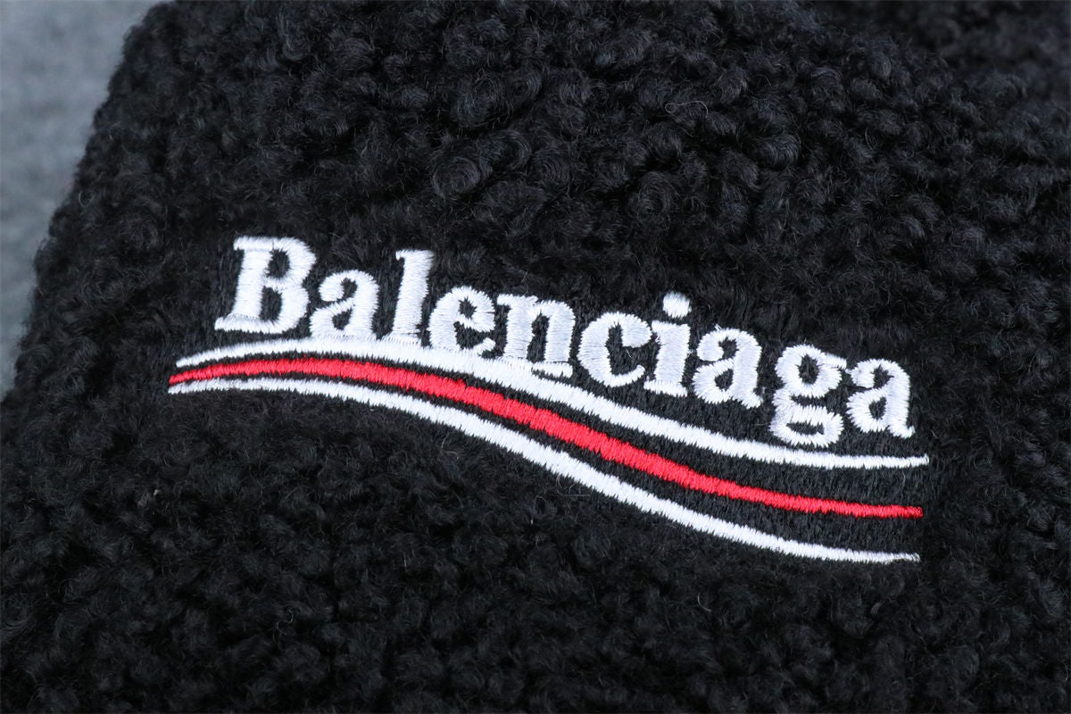 Balenciaga Wmns Furry Slides 'Black Red'