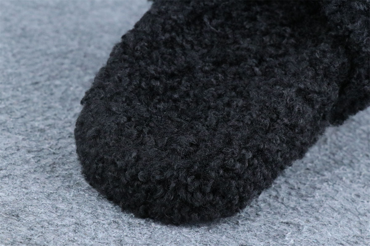 Balenciaga Wmns Furry Slides 'Black Red'