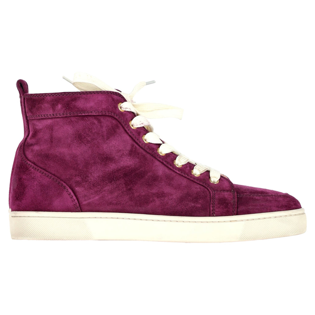 Christian Louboutin Rantus High Top Sneakers in Purple Suede