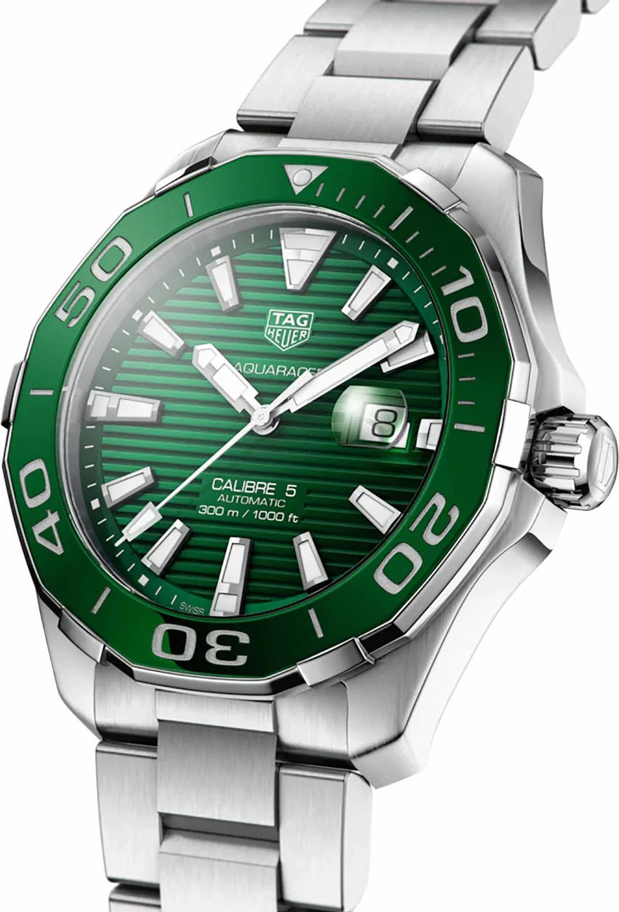 Tag Heuer Aquaracer Automatic 43mm Green Dial Men's Watch WAY201S.BA0927