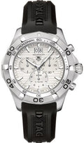 Tag Heuer Aquaracer Grande Date Guilloche Silver Dial Men's Watch CAF101F.FT8011