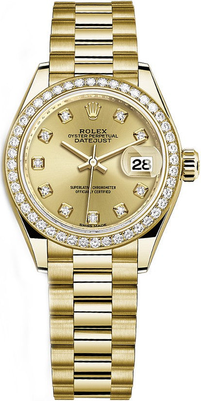 Rolex Lady-Datejust 28 Solid Gold Watch 279138RBR-0023