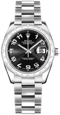 Rolex Datejust 31 White Gold & Steel Black Dial Women's Watch 178344-0058