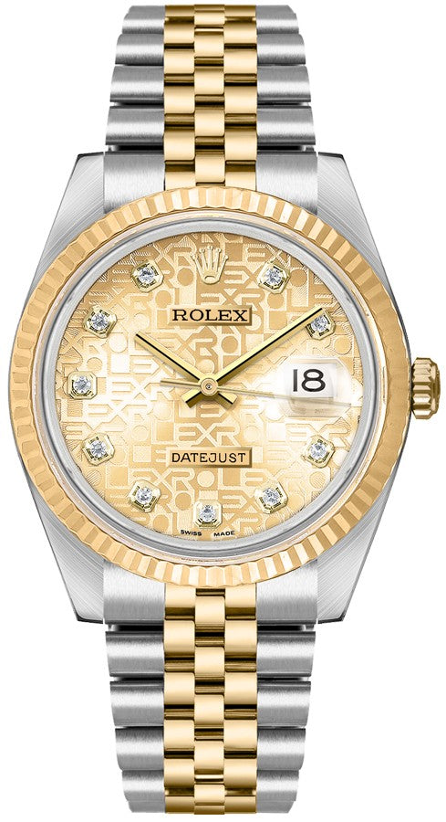 Rolex Datejust 36 Champagne Dial Diamond Two-tone Luxury Watch 16233