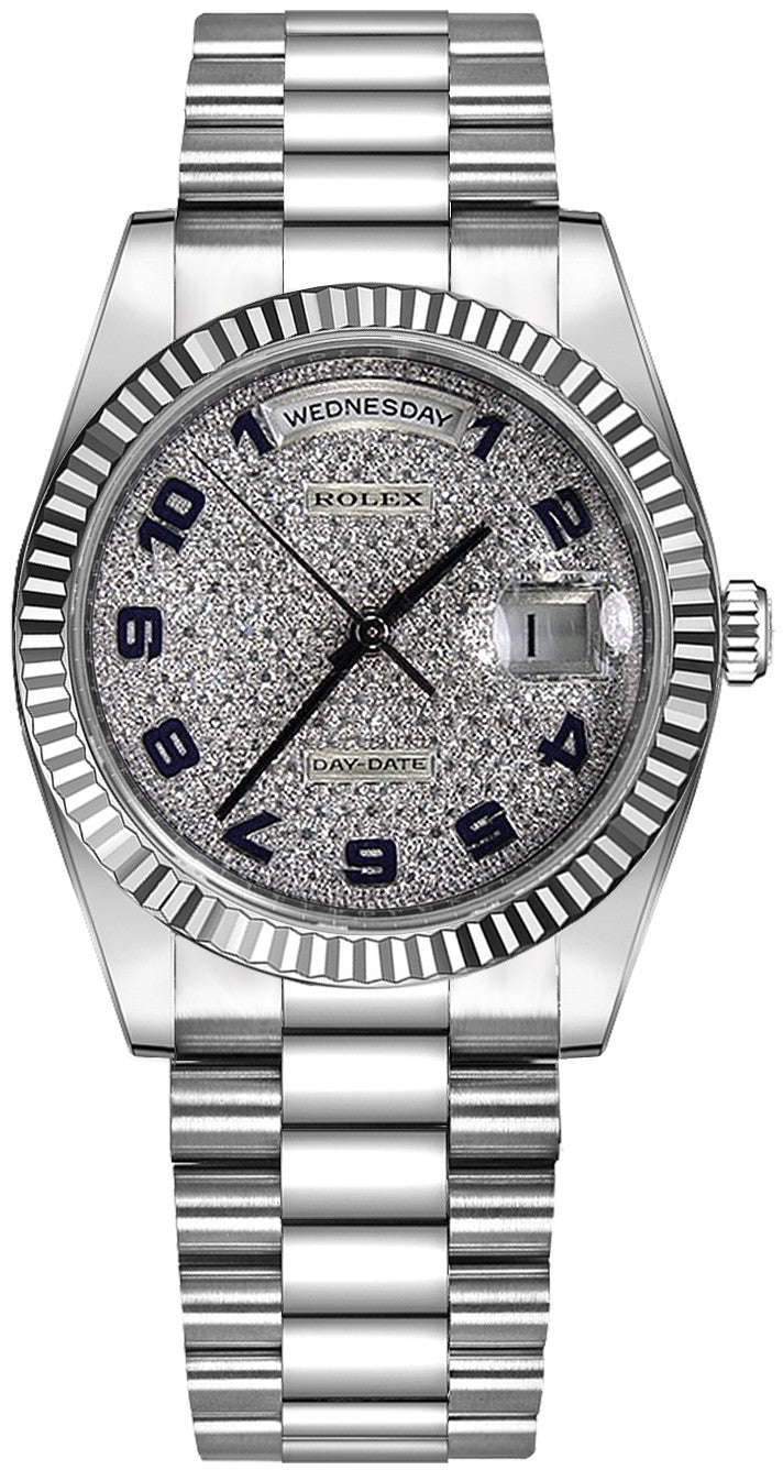 Rolex Day-Date 36 Diamond Pave Dial Gold Watch 118239-0144