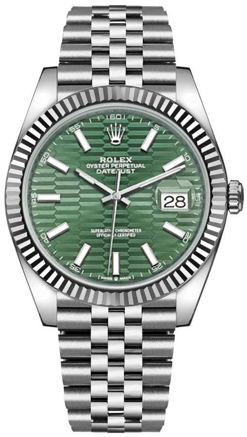 Rolex Datejust 41 Mint Green Dial Automatic Men's Watch 126334-0030