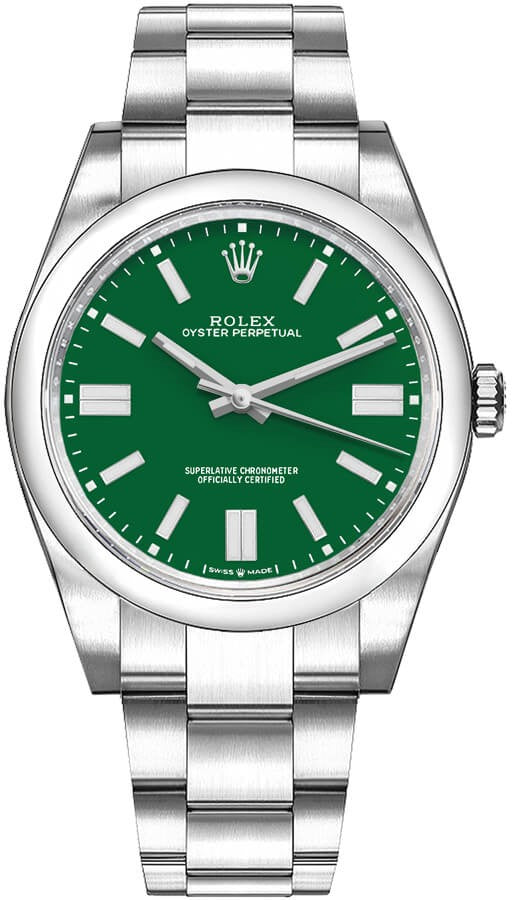 Rolex Oyster Perpetual 41 Green Dial Oystersteel Men's Watch 124300-0005
